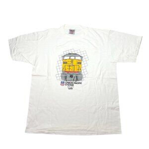 VTG Union Pacific System Hi Tech Railroad T Shirt Oneita Single Stitch Size L